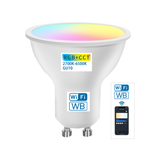 LED SPOTJE GU10 SMART 6W-RGB-CCT-WIFI - 3460-rgb led spotje met app